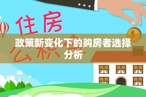 修文政策新变化下的购房者选择分析