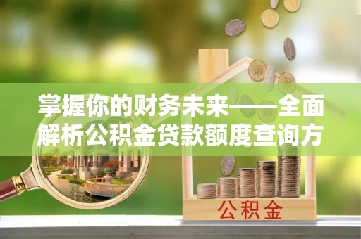 修文掌握你的财务未来——全面解析公积金贷款额度查询方法