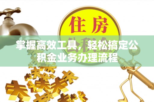 修文掌握高效工具，轻松搞定公积金业务办理流程