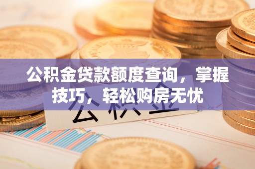 修文公积金贷款额度查询，掌握技巧，轻松购房无忧